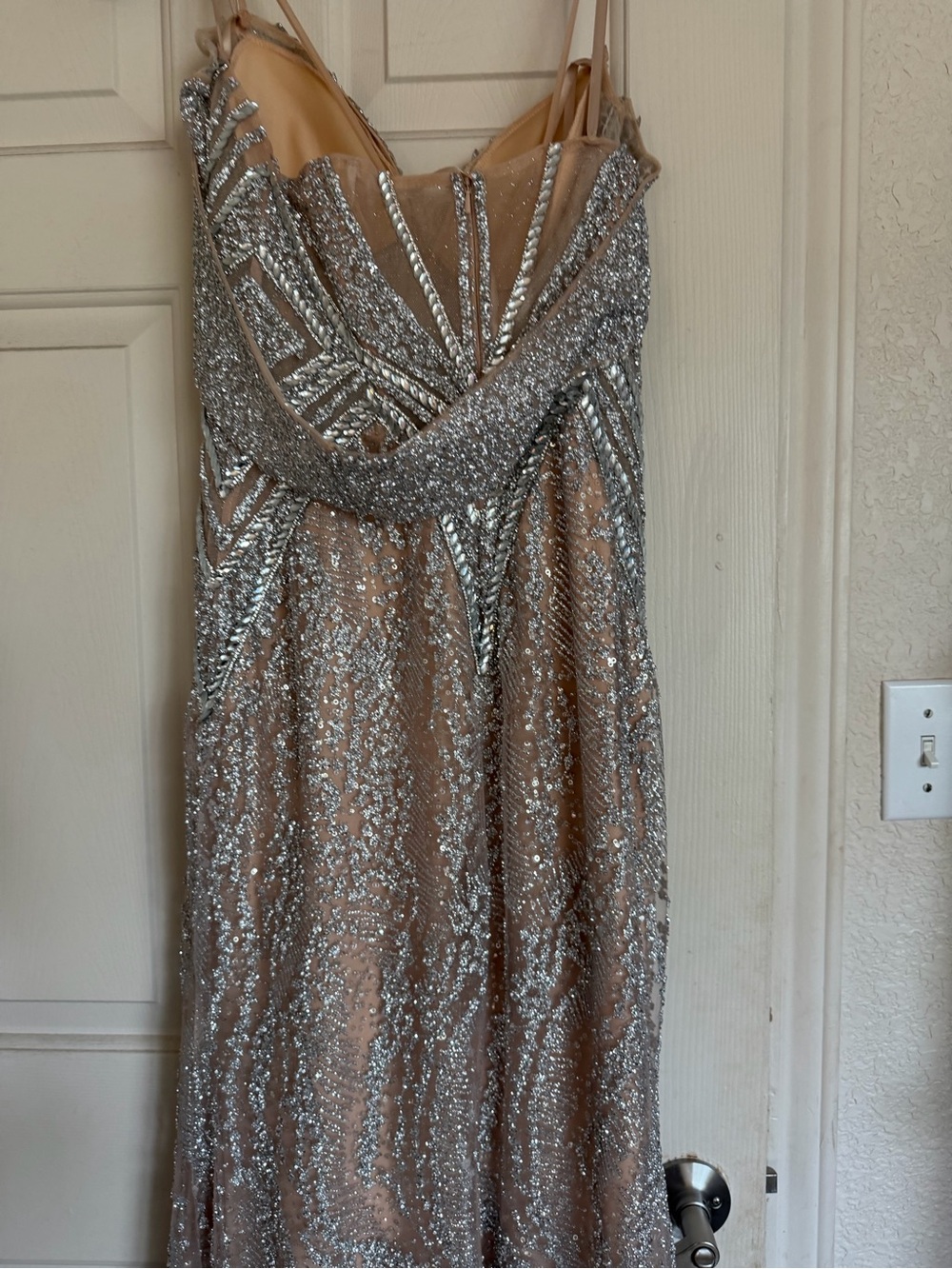 Silver Beaded Embellished Wedding Dress - Women - Picture 4 of 6